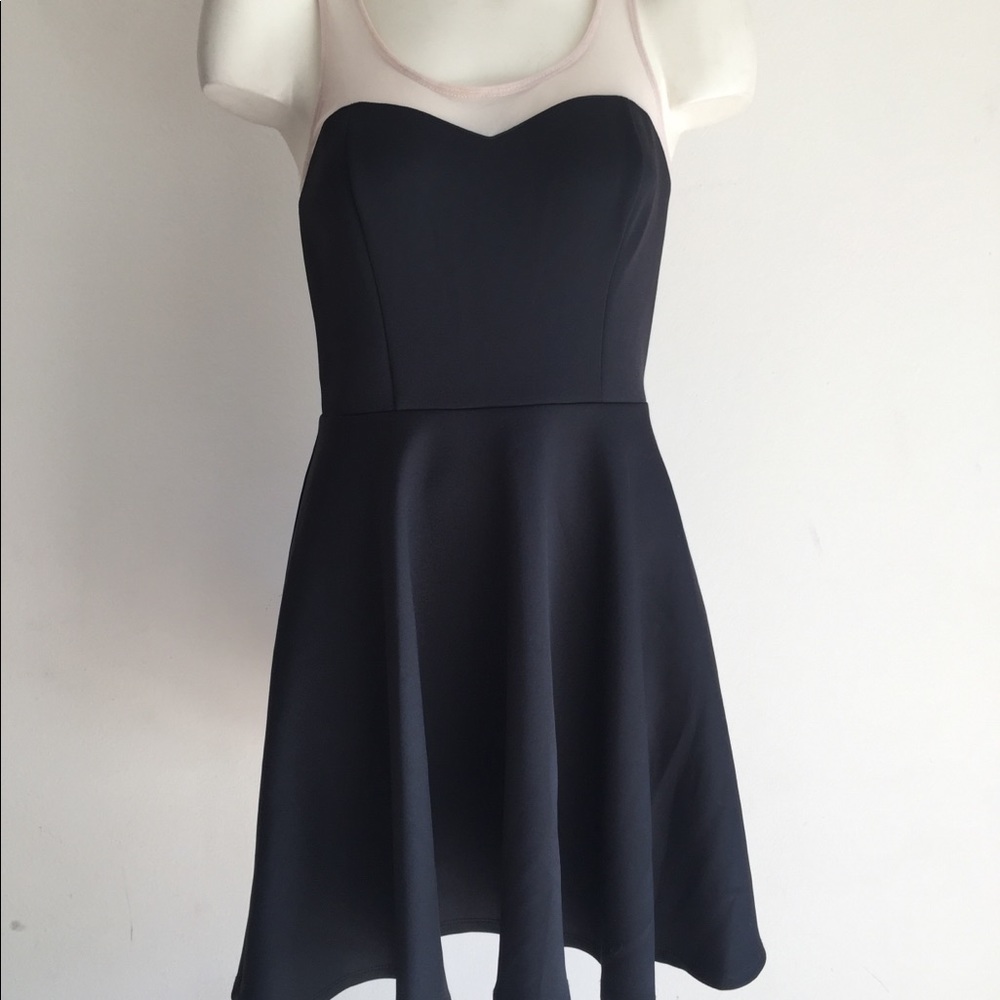 New Medium dress Flare with sheer nude NWT